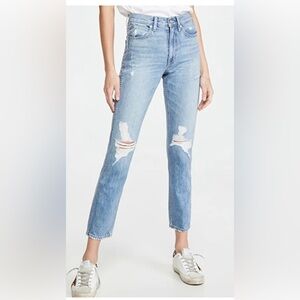 SLVRLAKE Virginia Slim Straight Leg Cropped Denim Jeans, Rolling Waves, 24